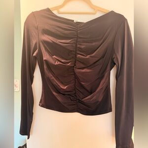 Zara Black Ruched Blouse